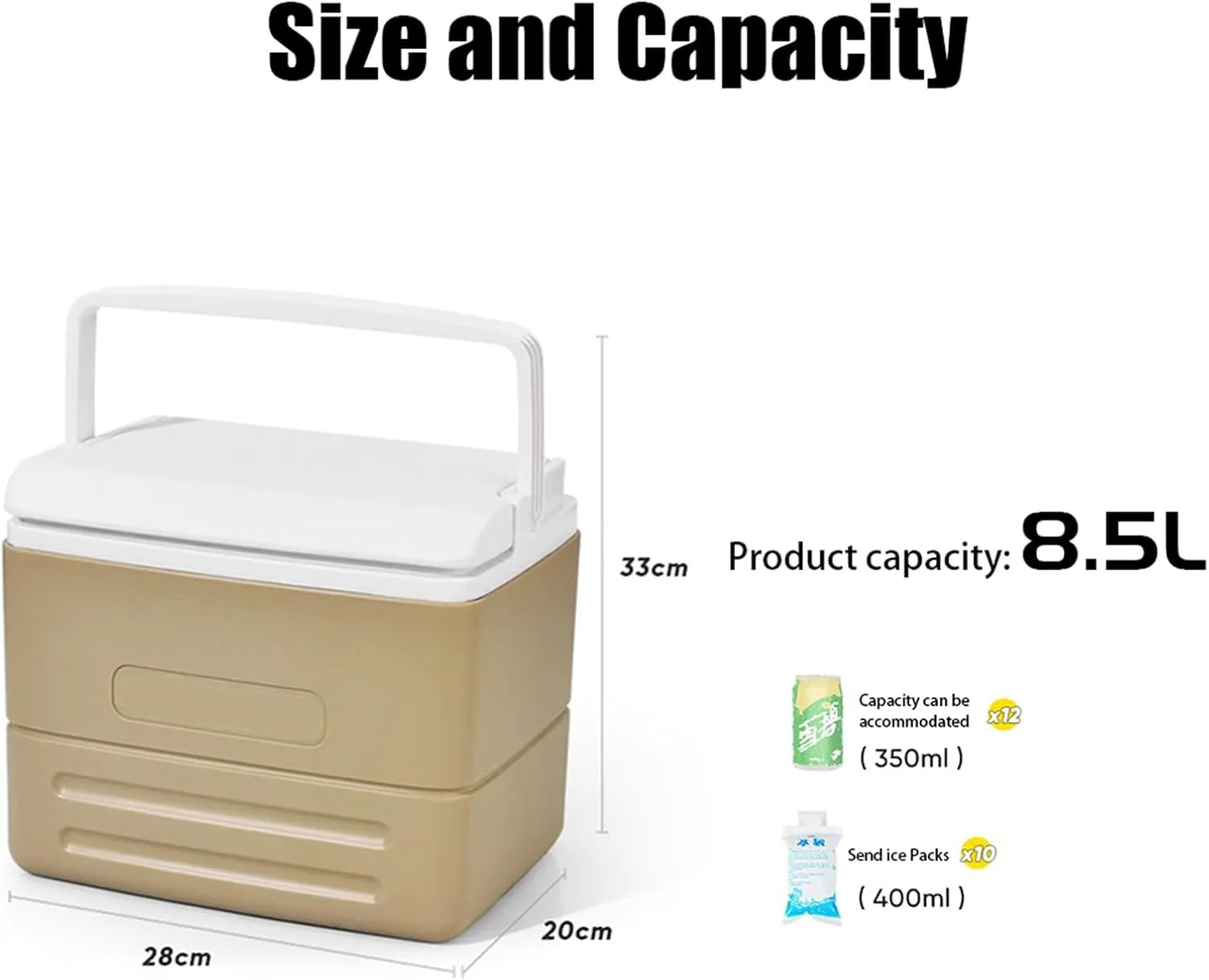 Automotive Camping Coolers for Lamborghini Miura/Murciélago/Urraco, Leak-Resistant Outdoor Hard Cooler Portable Insulated Cooler for Travel, Camping, Picnic,A Small