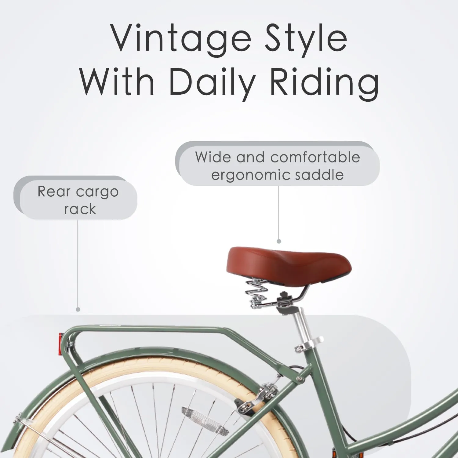 AVASTA Hybrid Bike for Adult Women Female Lightweight Step Through 26 inch Hi-Ten Steel Frame City Commuter Comfort Lady Bicycle, 6-Speed, Multiple Colors