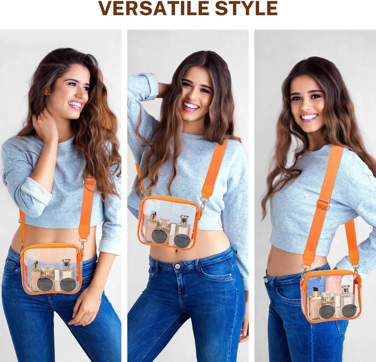 Aveniee Clear Bag Stadium Approved, Clear Purses for Women, Crossbody Bag for Concerts with Adjustable Strap