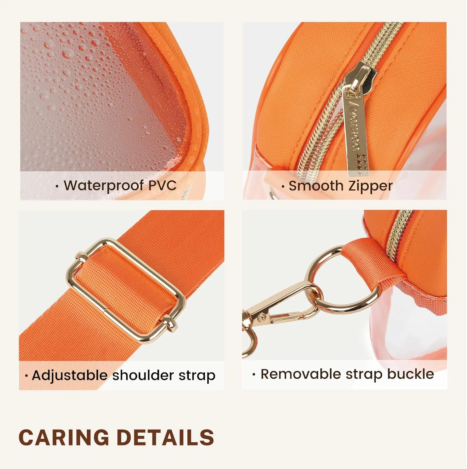 Aveniee Clear Bag Stadium Approved, Clear Purses for Women, Crossbody Bag for Concerts with Adjustable Strap