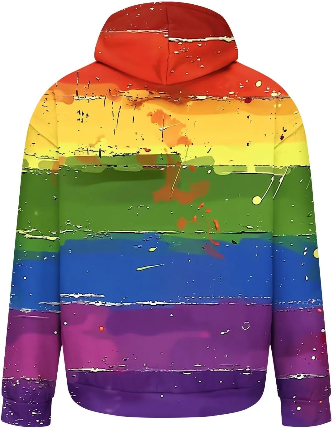 Aymnlox Mens 2024 Fashion Sweatshirts Color Block Long Sleeve Hooded Sweatshirt Loose Drawstring Soft Fit Casual Pullovers