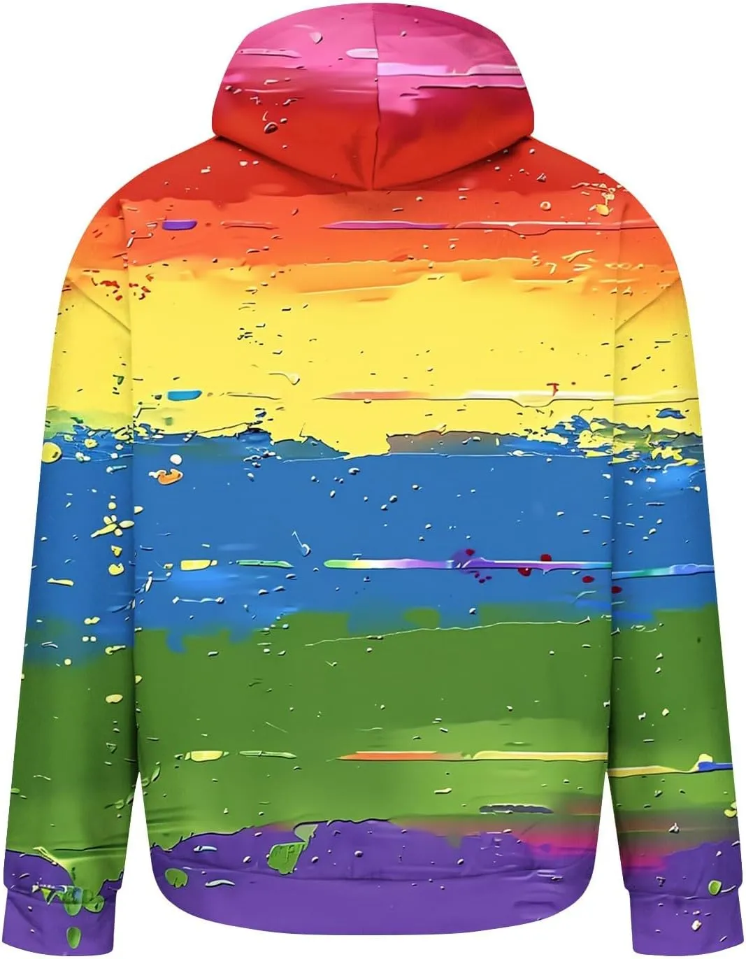 Aymnlox Mens 2024 Fashion Sweatshirts Color Block Long Sleeve Hooded Sweatshirt Loose Drawstring Soft Fit Casual Pullovers