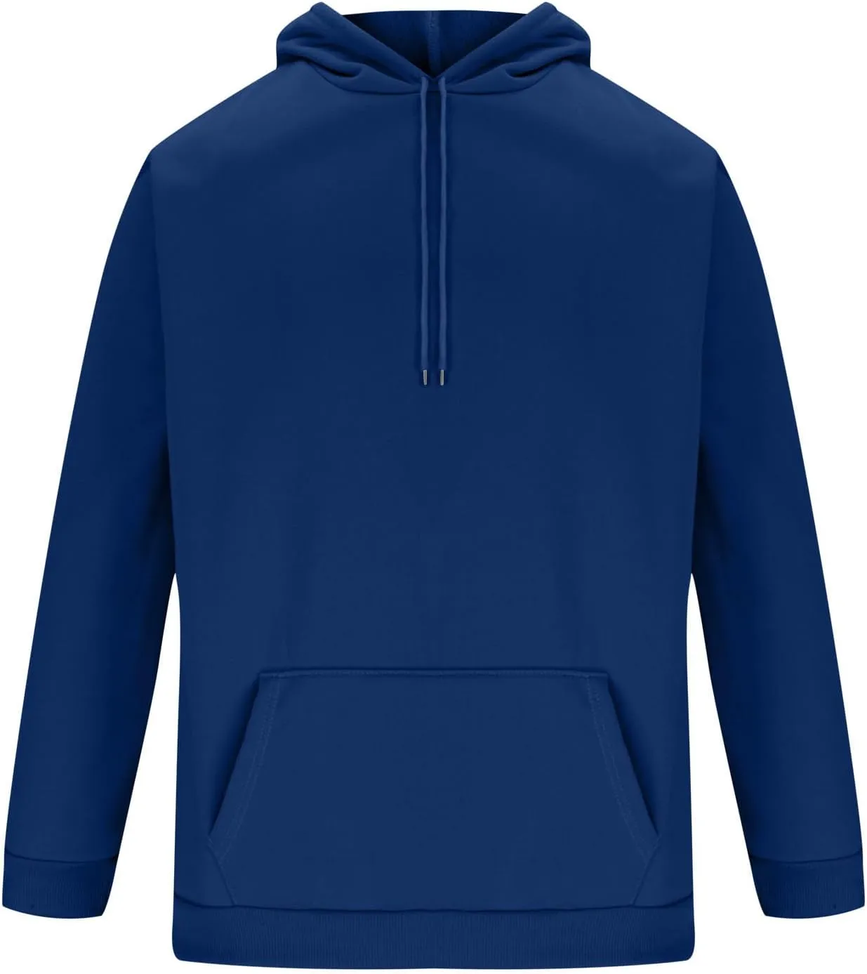 Aymnlox Mens Hoodie Pullover Fashion Solid Color Long Sleeve Drawstring Sweatshirt Lightweight Casual Collared Hoodies