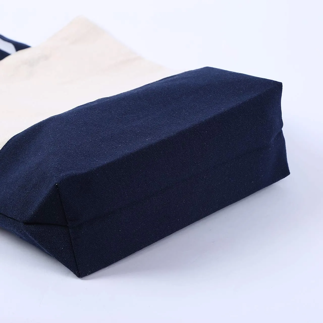 Azuca Canvas Bags Heavy Duty 12 oz with Bottom Gusset Grocery Beach Shopping Bag 17x14x4 Inches (Dark Blue - 12 Pack)