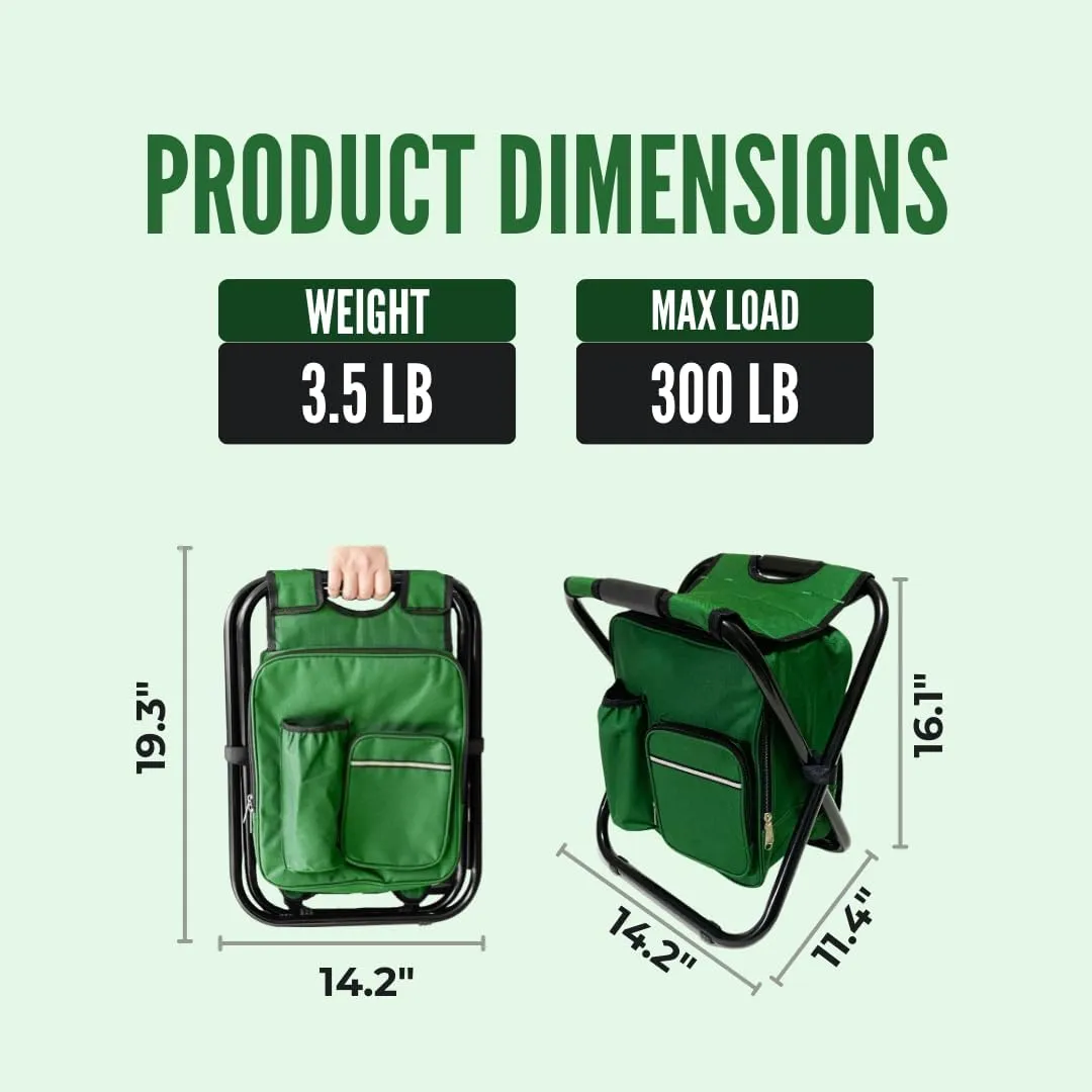 Backpack Cooler Ice Fishing Chair - Waterproof Insulated Backpack Chair - Portable Fishing Chairs for Adults