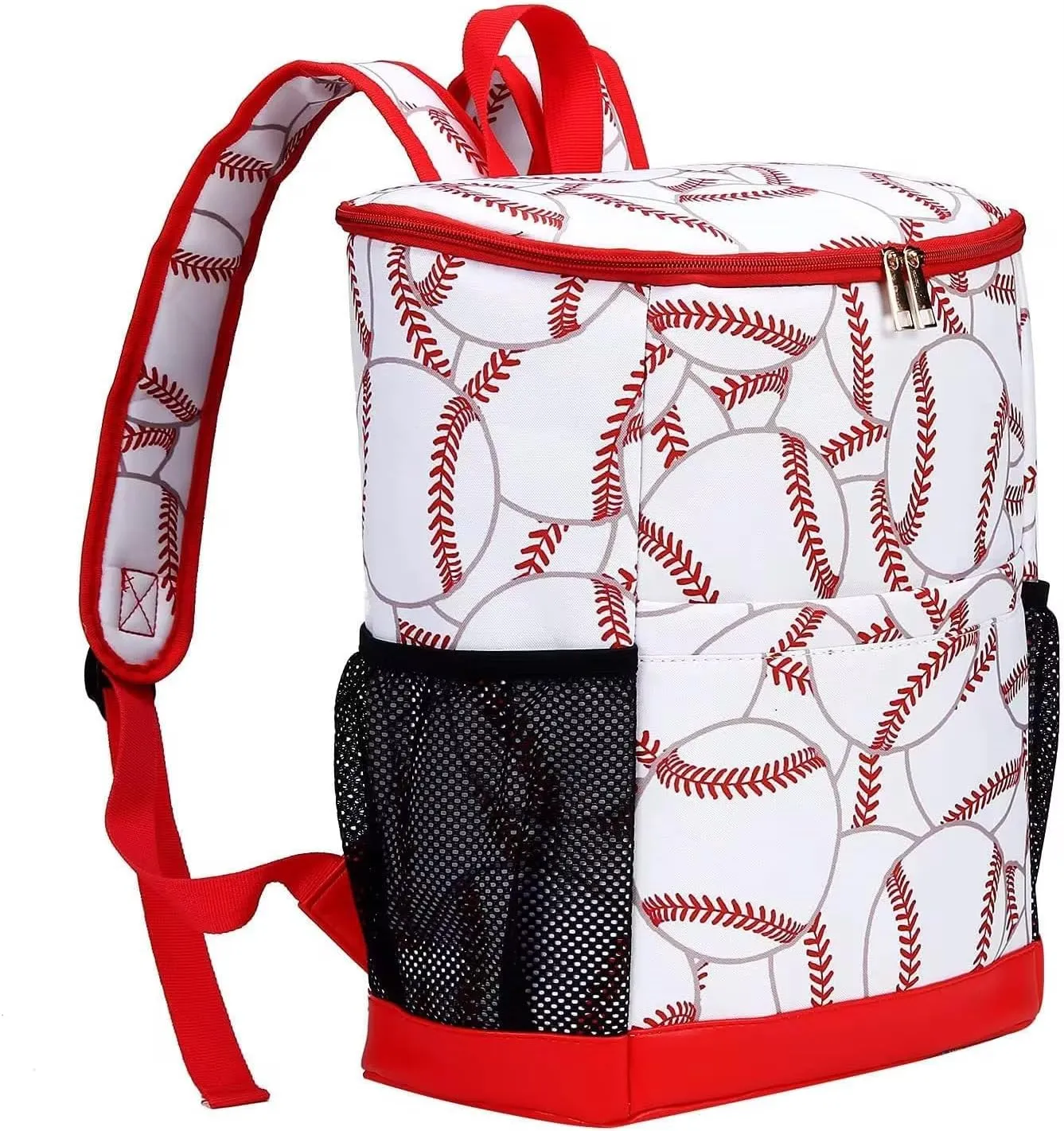 Backpack Cooler Insulated Leakproof, Baseball Cooler, Soft Lightweight Portable Large Capacity, Side Pockets; Great for Baseball Games, Tailgating, Camping, Hiking, Lake, Picnic, Tournaments, Gifts
