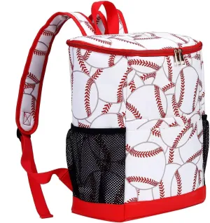 Backpack Cooler Insulated Leakproof, Baseball Cooler, Soft Lightweight Portable Large Capacity, Side Pockets; Great for Baseball Games, Tailgating, Camping, Hiking, Lake, Picnic, Tournaments, Gifts