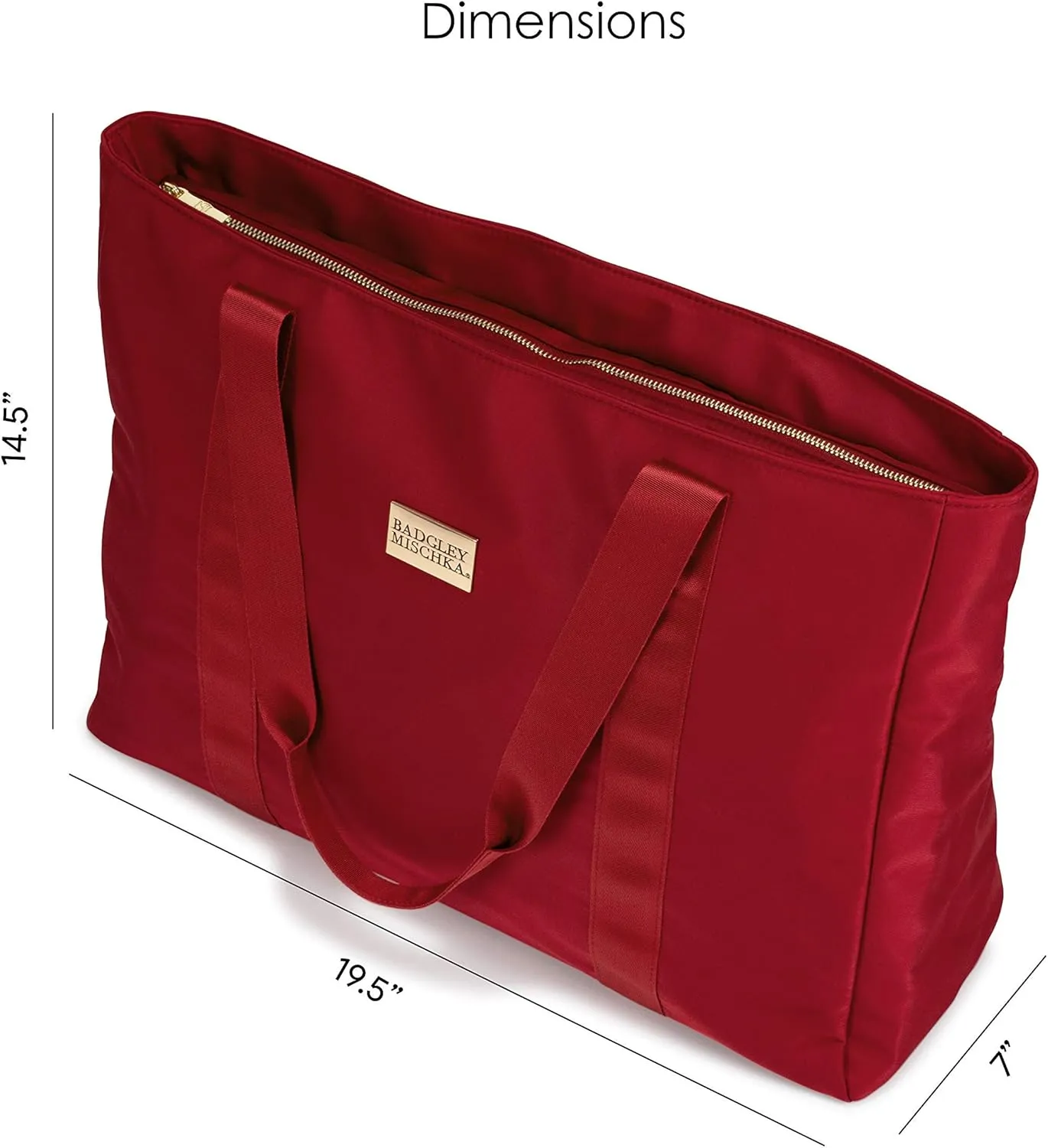 BADGLEY MISCHKA Nylon Travel Tote Weekender Bag - Lightweight Packable Travel Bag