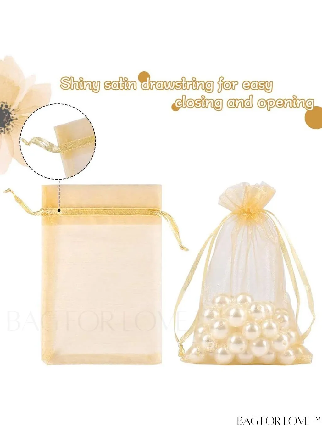 BagForLove - 5-Piece Candy Mesh Drawstring Favor Bags - Versatile Gifts for Weddings and College Dorms
