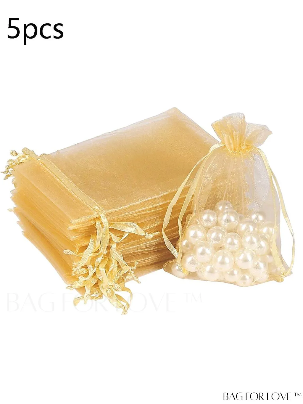 BagForLove - 5-Piece Candy Mesh Drawstring Favor Bags - Versatile Gifts for Weddings and College Dorms