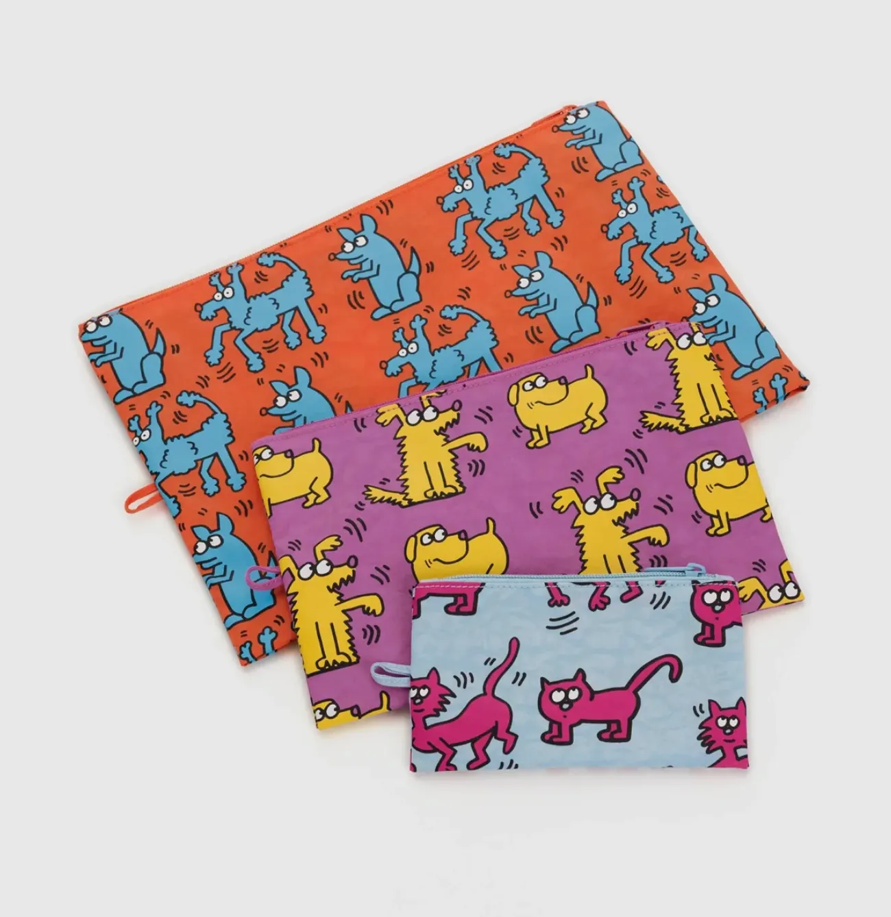 Baggu Go Pouch Set Keith Haring Pets