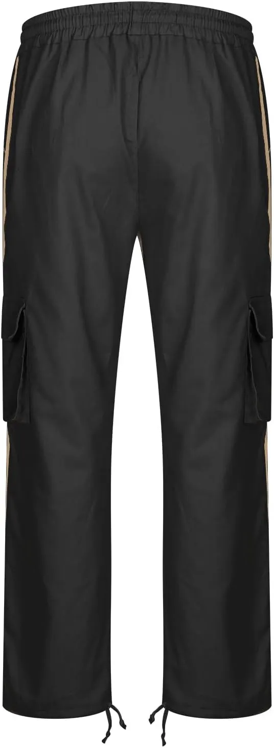 Baggy Cargo Sweatpants for Men Big and Tall Fashion 2023 Color Block Joggers Pants Casual Loose Fit Cotton Cargos