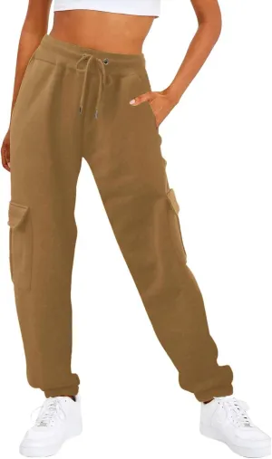 Baggy Sweatpants for Women Ladies Solid Color Drawstring Elastic Elastic High Waisted Drawstring Pants with Pockets