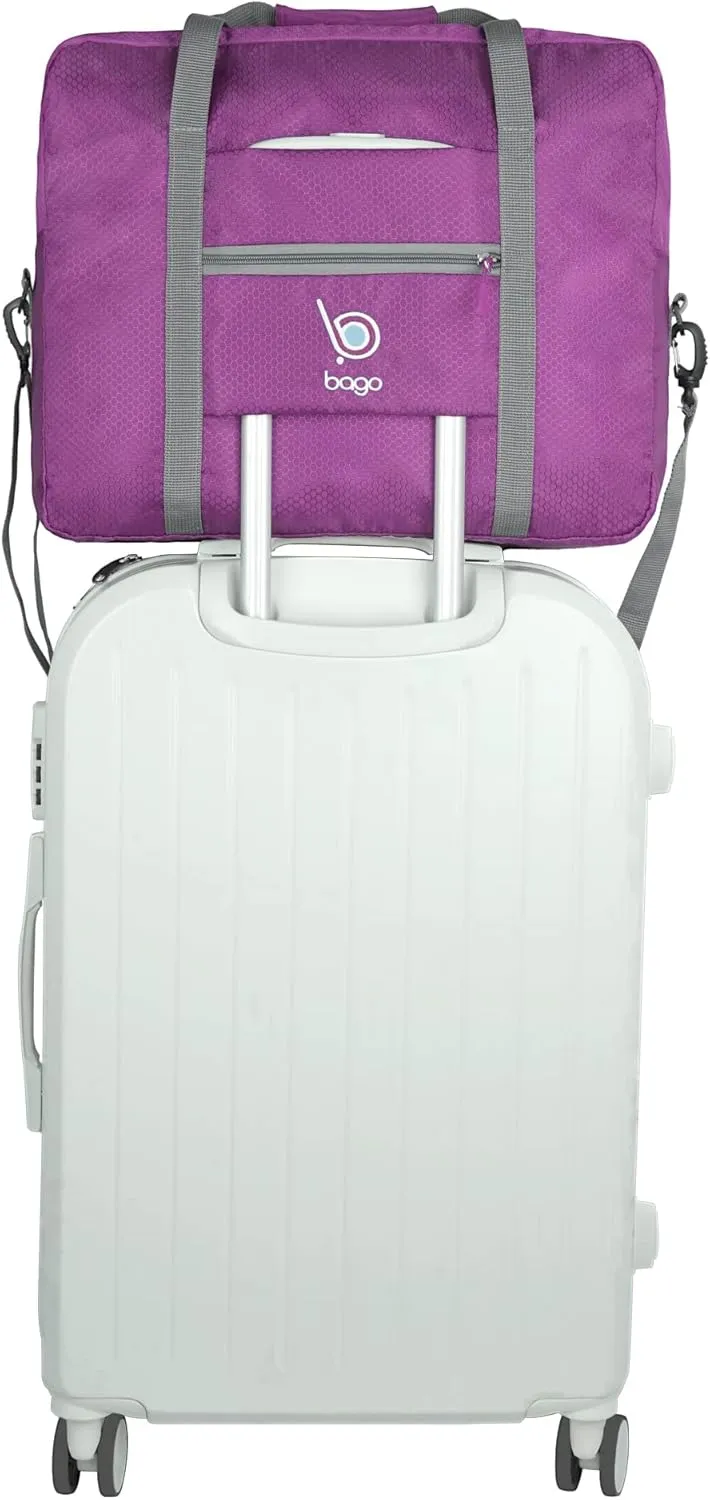 Bago Personal Item Travel Bag For Airlines - Fits As 18x14x8 inches Travel Bag Spirit & Frontier Airlines - Foldable Duffle Bag For Travel - Personal Item Bag Small Carry On Bag For Air Travel