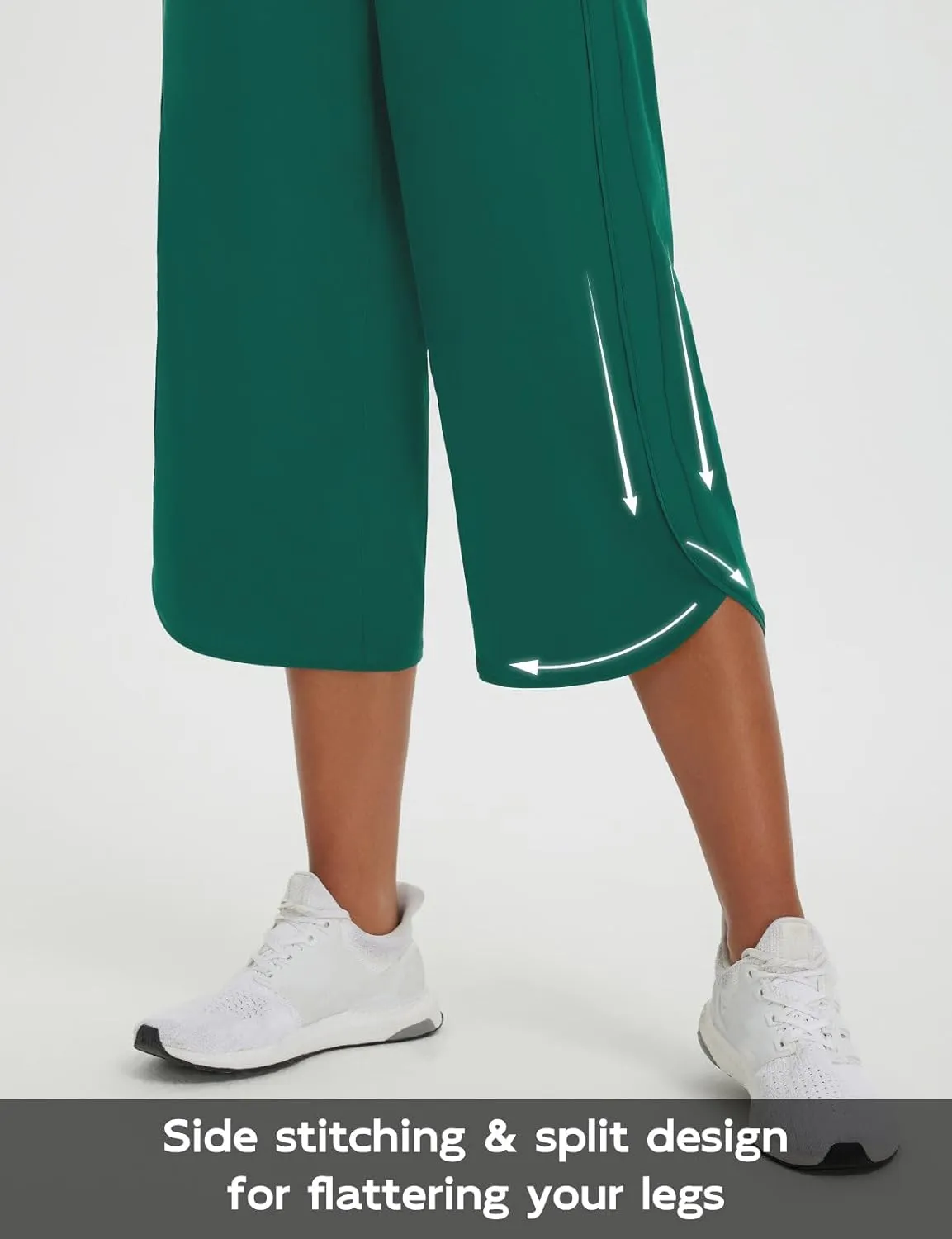 baleaf Women's Capri Pants Wide Leg Athletic Yoga Capris with Pockets Quick Dry Hiking Pants Loose Lounge Summer UPF 50 