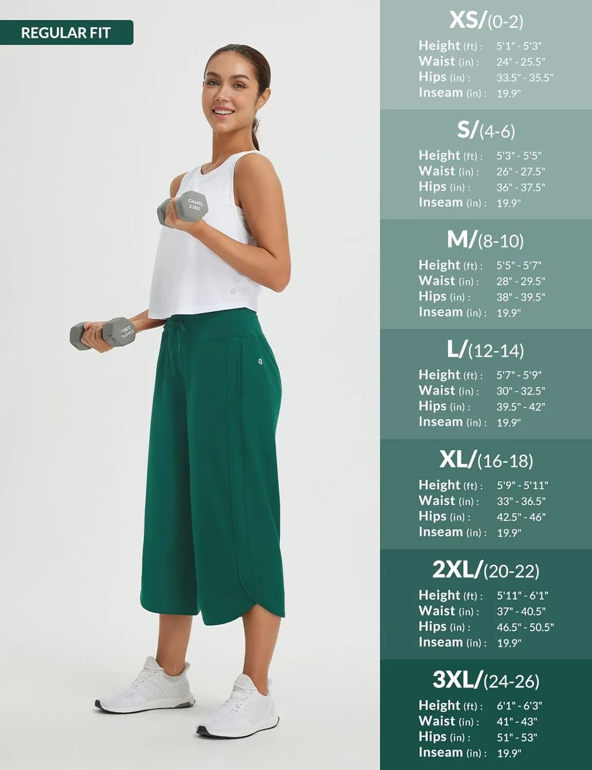 baleaf Women's Capri Pants Wide Leg Athletic Yoga Capris with Pockets Quick Dry Hiking Pants Loose Lounge Summer UPF 50 