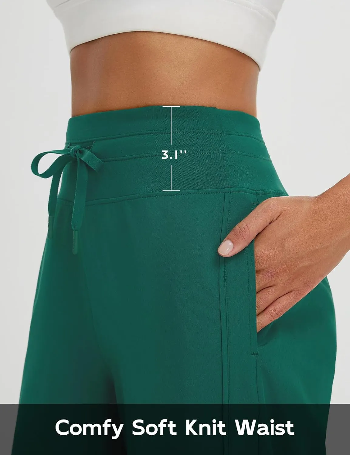 baleaf Women's Capri Pants Wide Leg Athletic Yoga Capris with Pockets Quick Dry Hiking Pants Loose Lounge Summer UPF 50 