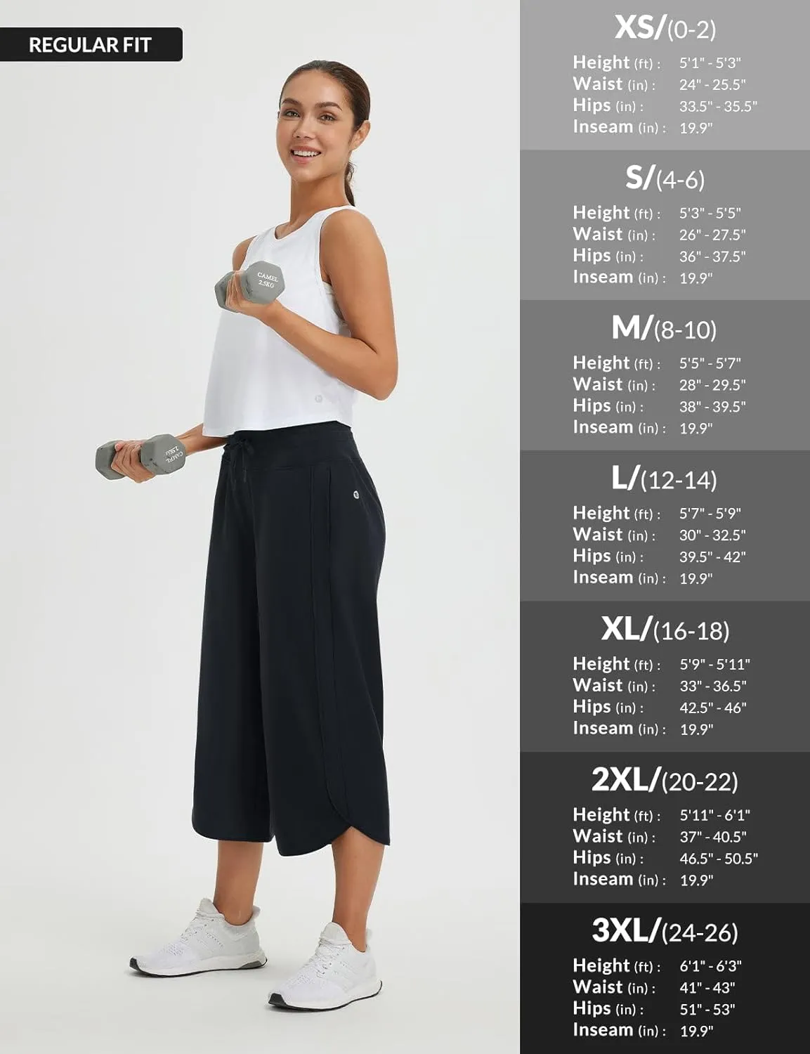 baleaf Women's Capri Pants Wide Leg Athletic Yoga Capris with Pockets Quick Dry Hiking Pants Loose Lounge Summer UPF 50 