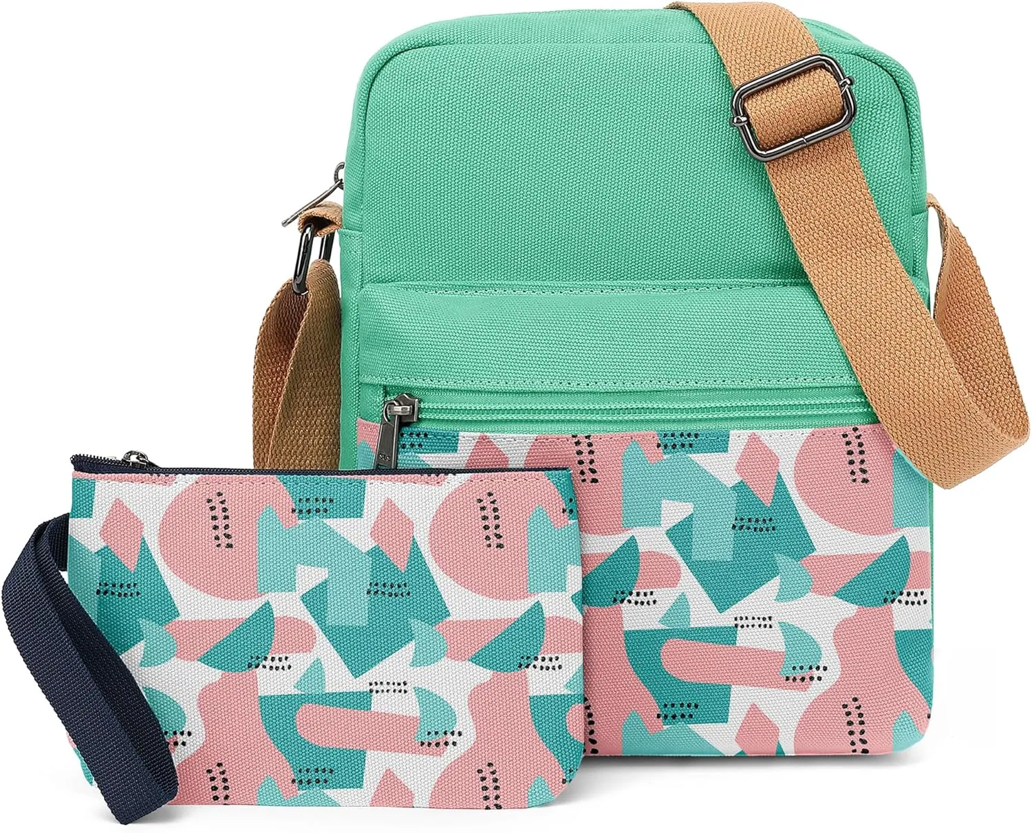 BASICPOWER Girls Purse Crossbody Bag and Wallet Set Gifts for Teen Girls Little Kids Women Canvas Floral