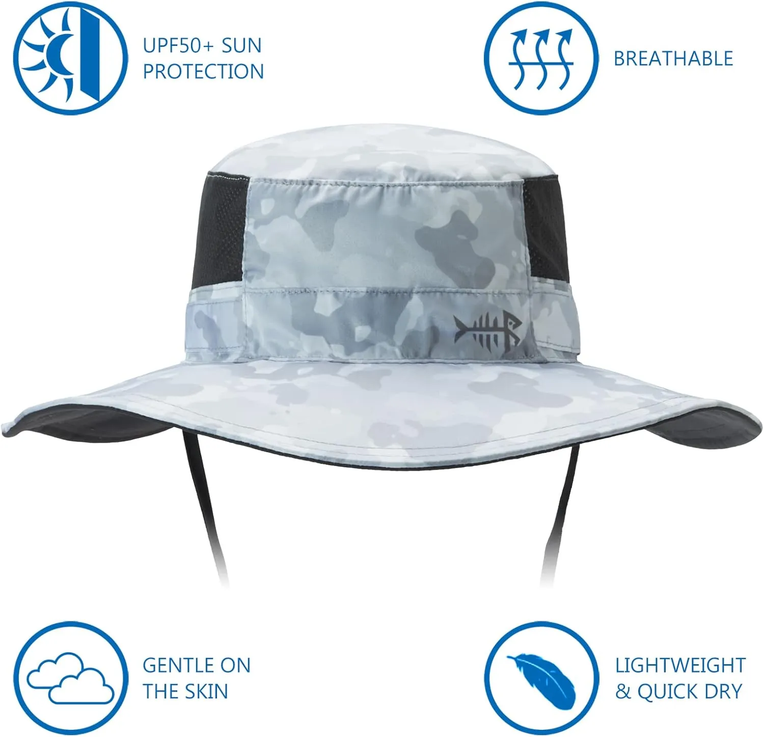 BASSDASH UPF 50  Sun Fishing Hat Water Resistant with Detachable Neck Flap