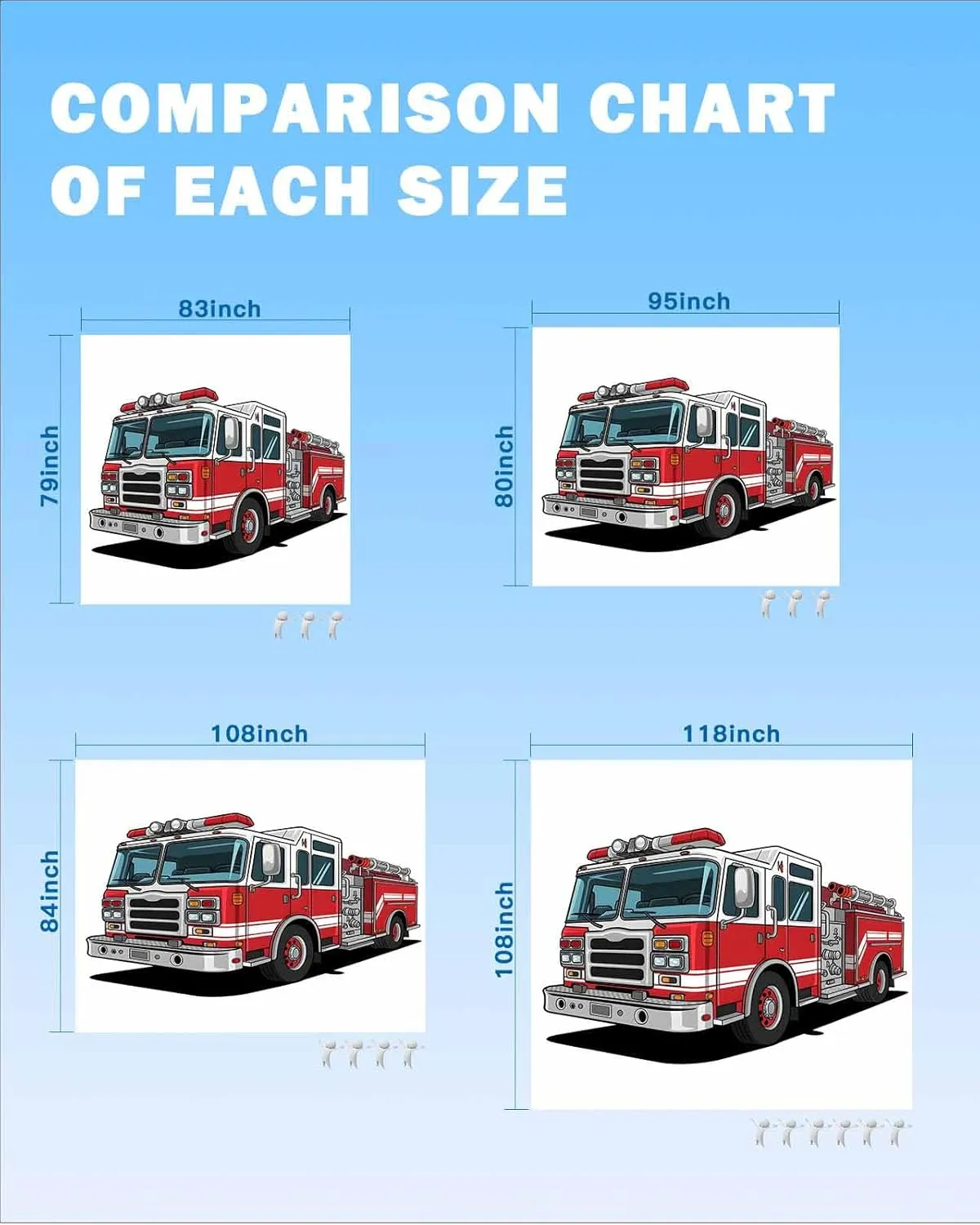 Beach Blanket Waterproof Sandproof Oversized,Cartoon Fire Truck with Emergency Equipment Beach Mat with Corner Stakes Sand Pockets,Safety Outdoor Picnic Mat for Travel Camping Hiking, 83x79In