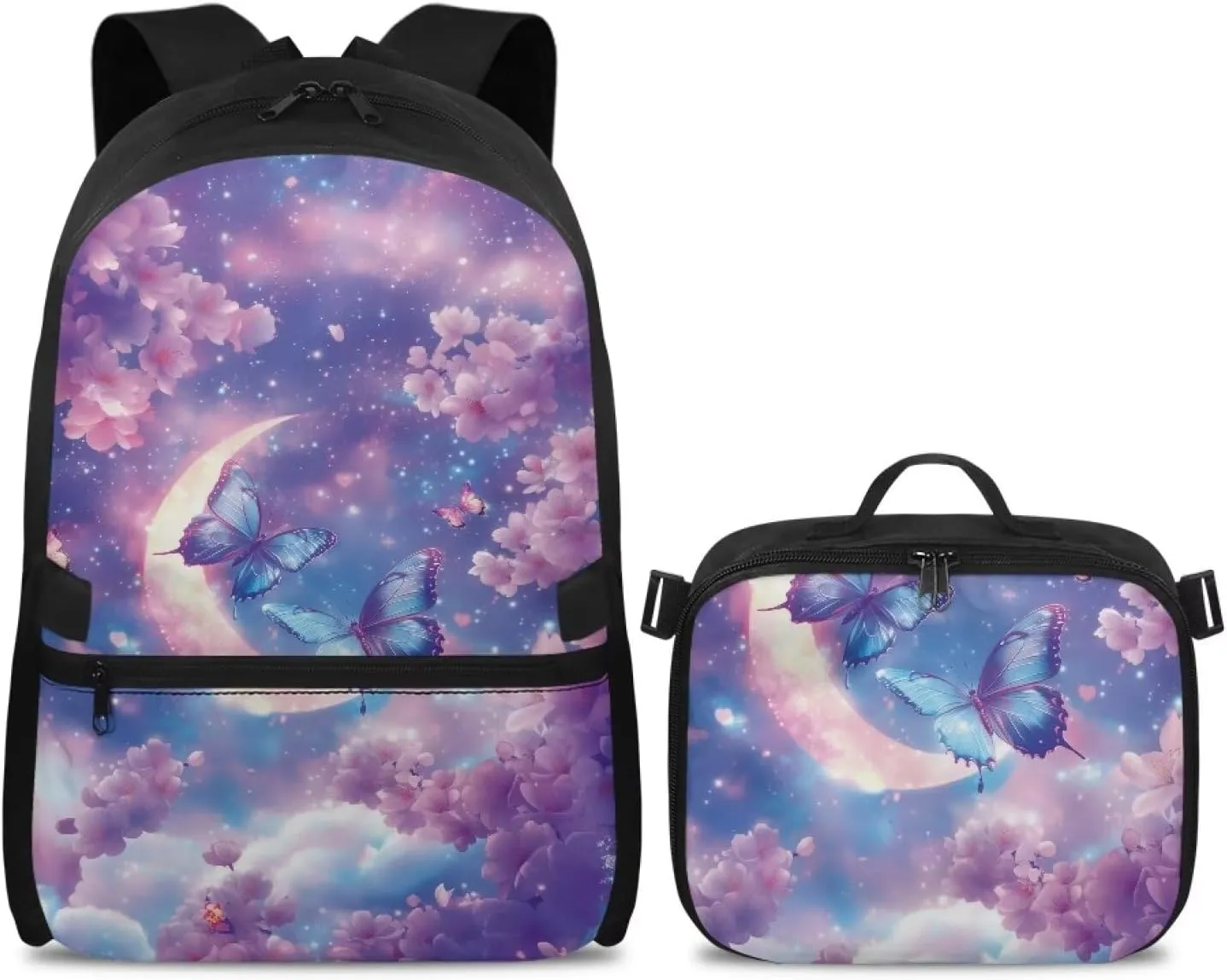 Beautiful Butterfly 6Th Grade Backpack for KIds 17 Inch Backpack for Girls Ideal for Students Go To School Extracurricular Activities