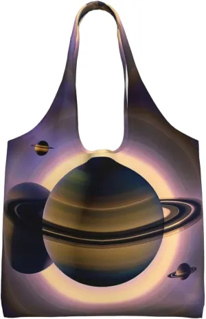 Beautiful Saturn Large capacity single-shoulder commuter canvas bag, suitable for shopping, travel, multi-purpose, light and not shoulder-squeezing