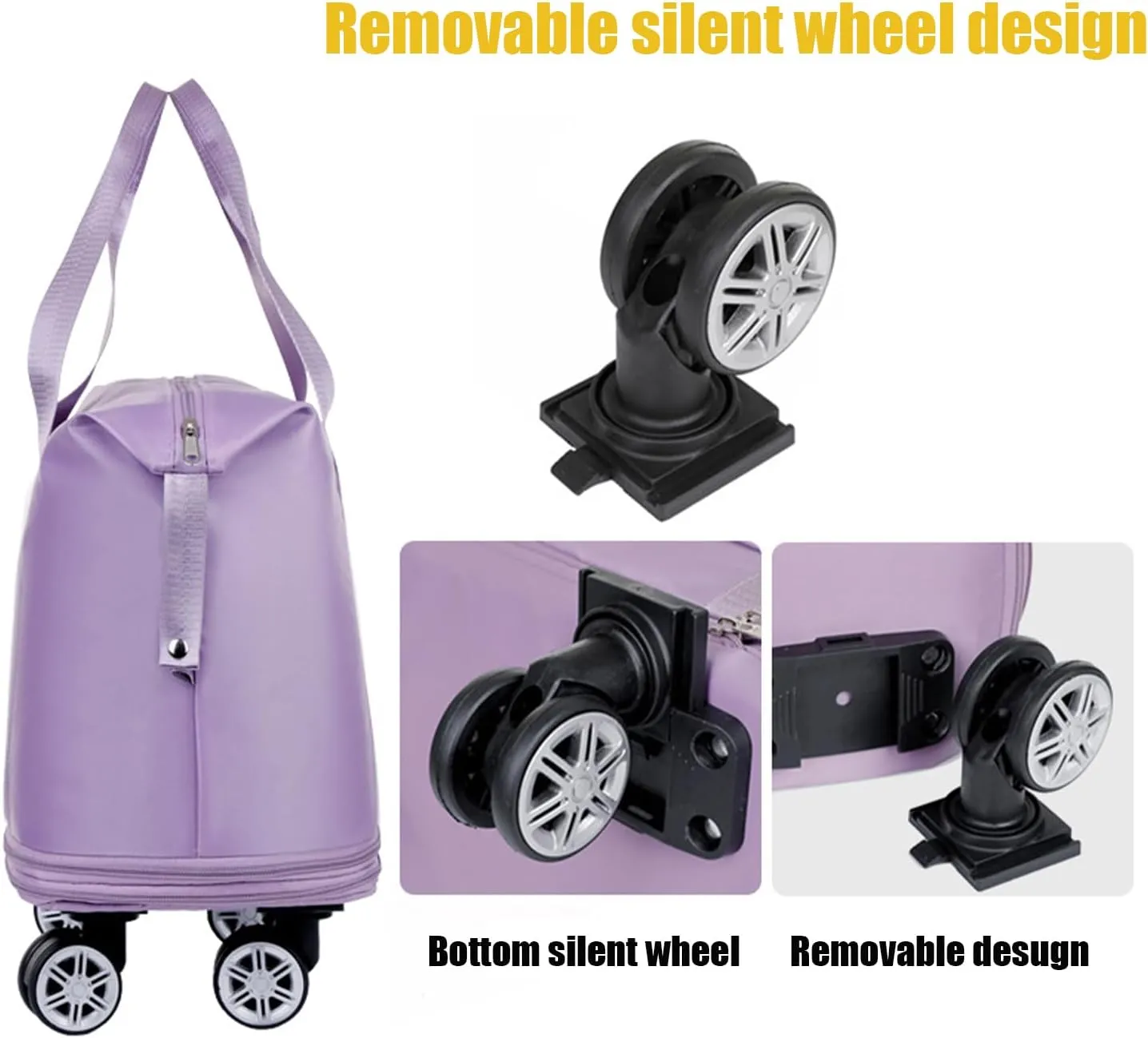 Beente Travel Bag with Wheels, 2025 New Beente Luggage with 360° Removable Silent Universal Wheels, Large Capacity Travel Bag, 5-Second Expandable Foldable, for Airports and Pavements (green)