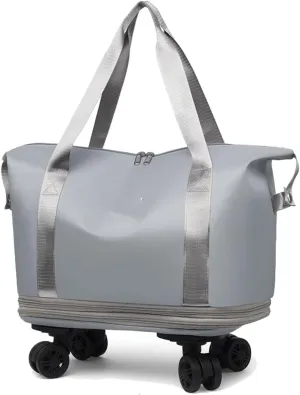 Beente Travel Bag with Wheels, 2025 New Large Capacity Travel Bag Universal Wheel Removable, Expandable Foldable, for Travel (gray)