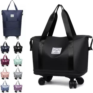 Beente Travel Bags With Wheels - Beente Expandable Travel Bag, 2025 New Large Capacity Bag, Universal Wheel Removable, Camping, Weekend Trips (Black)
