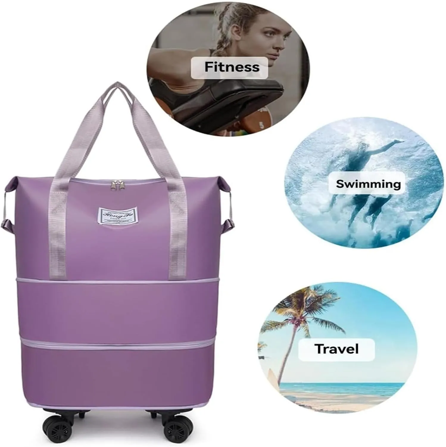 Beente Travel Bags With Wheels - Beente Expandable Travel Bag, 2025 New Large Capacity Bag, Universal Wheel Removable, Camping, Weekend Trips (Black)
