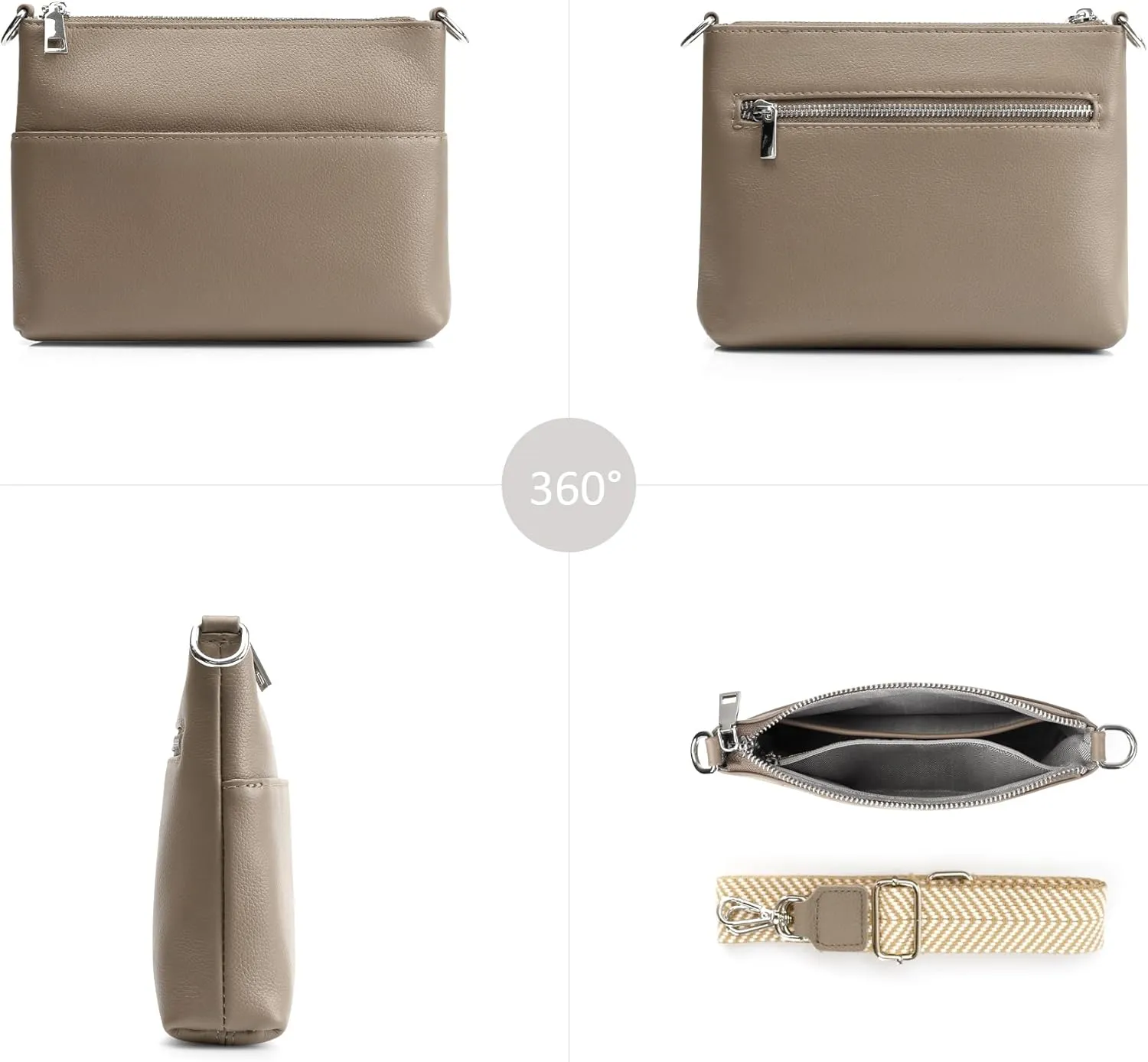 befen Genuine Leather Small Crossbody Purses for Women Travel Cross Body Bags Lightweight with Adjustable Shoulder Strap