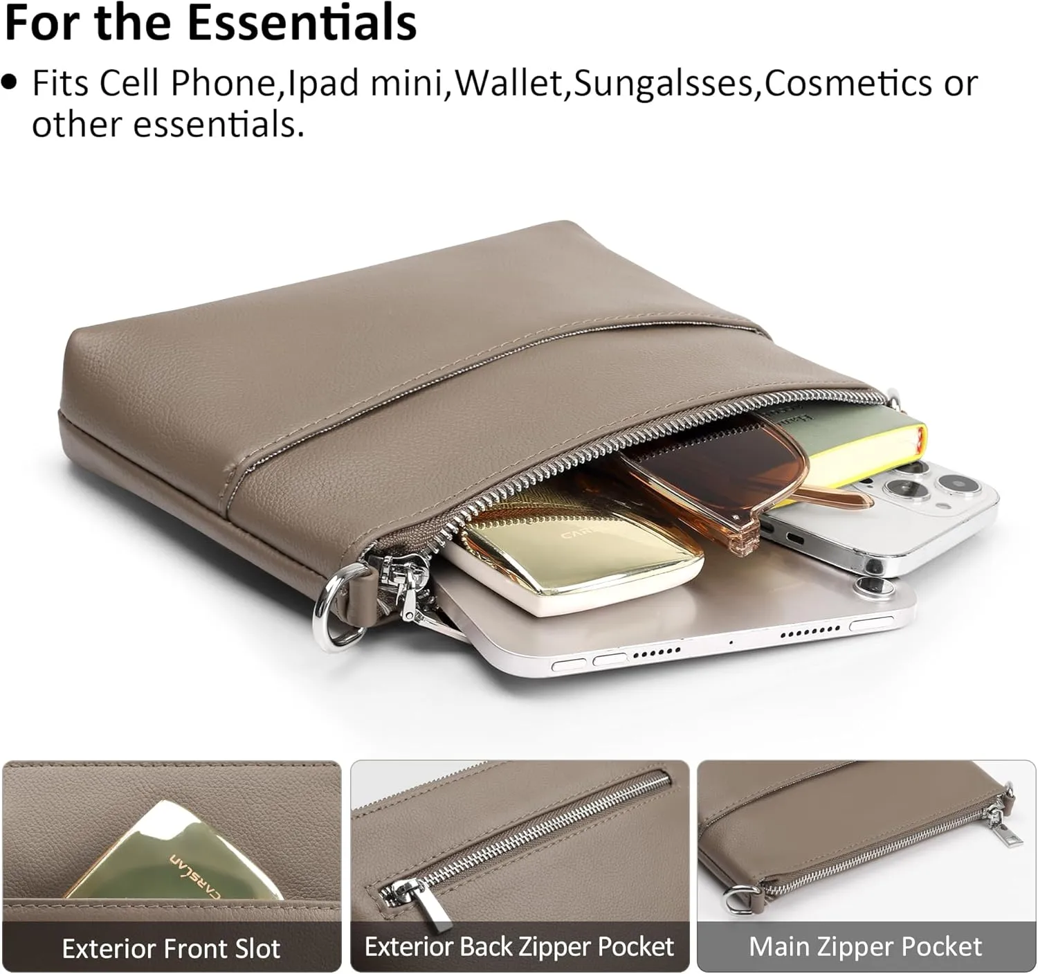 befen Genuine Leather Small Crossbody Purses for Women Travel Cross Body Bags Lightweight with Adjustable Shoulder Strap