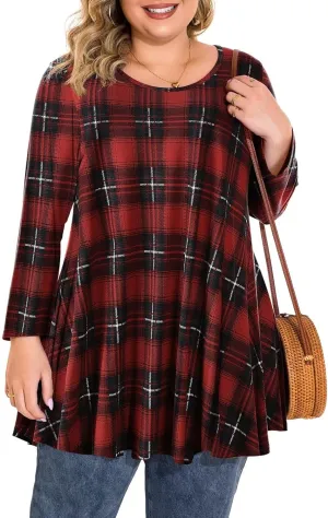 BELAROI Plus Size Tops For Women 3/4 Sleeve Comfy Tunic For Leggings Loose Casual T-Shirt