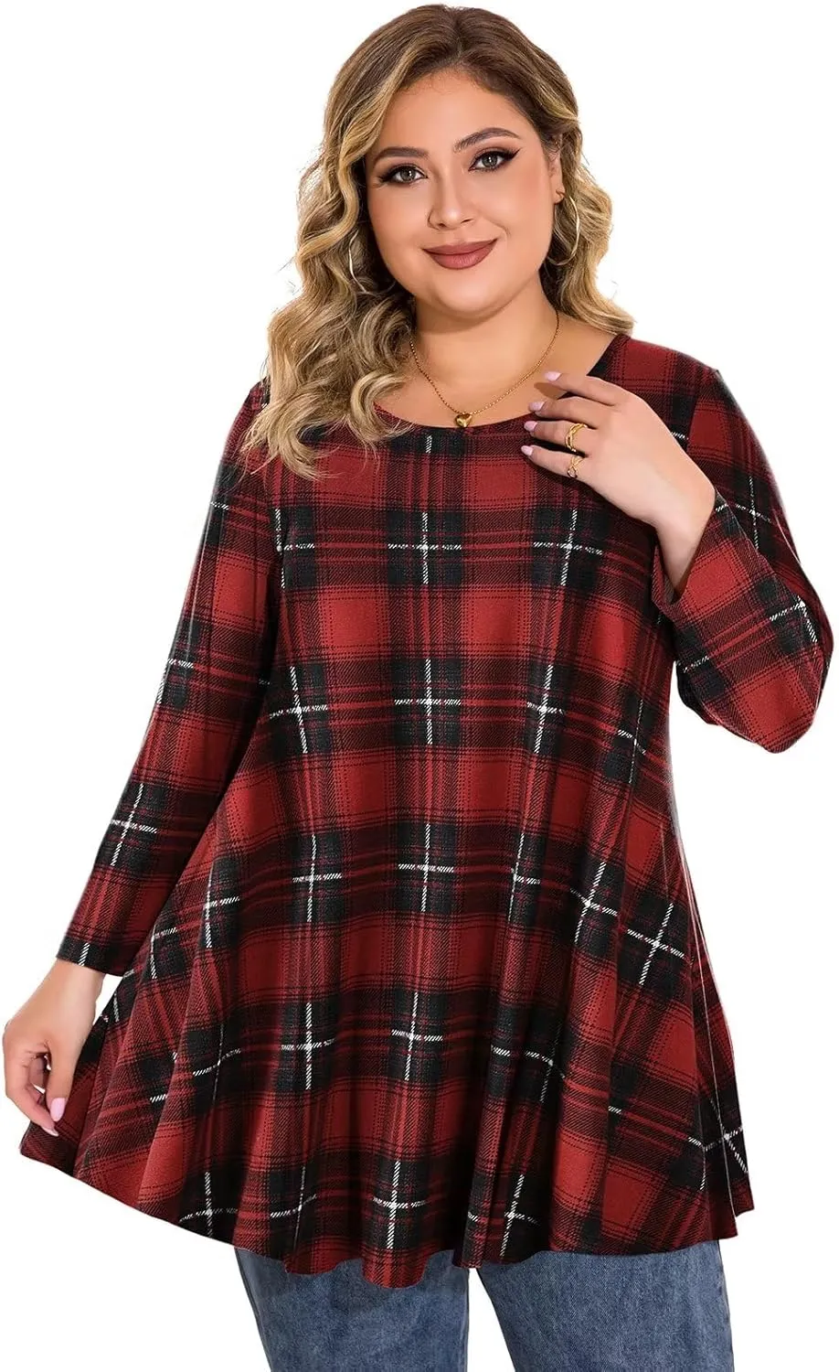 BELAROI Plus Size Tops For Women 3/4 Sleeve Comfy Tunic For Leggings Loose Casual T-Shirt