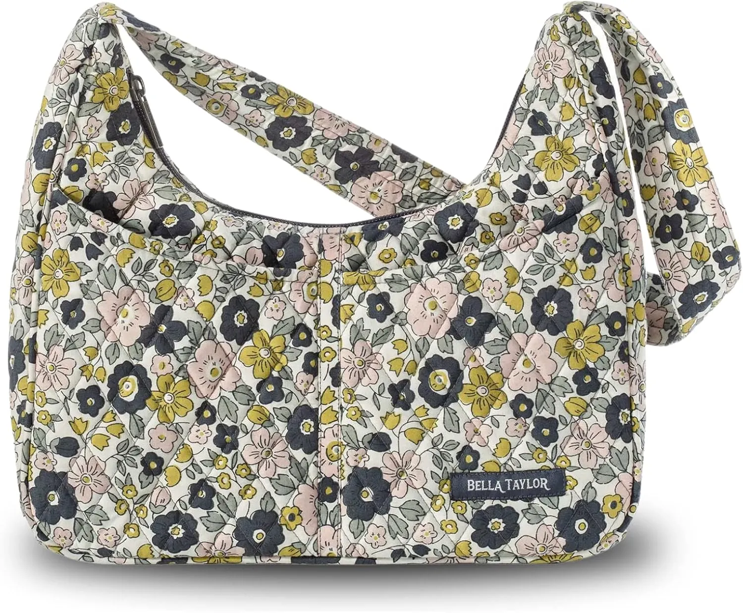 Bella Taylor Blakely - Hobo Shoulder Bag for Women - Lightweight Quilted Fabric Purse with Pockets