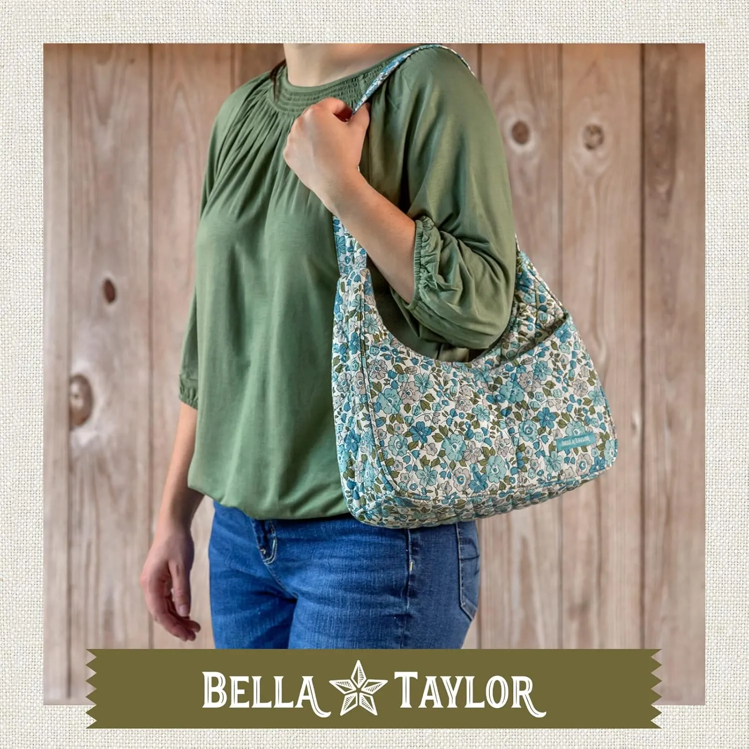 Bella Taylor Blakely - Hobo Shoulder Bag for Women - Lightweight Quilted Fabric Purse with Pockets