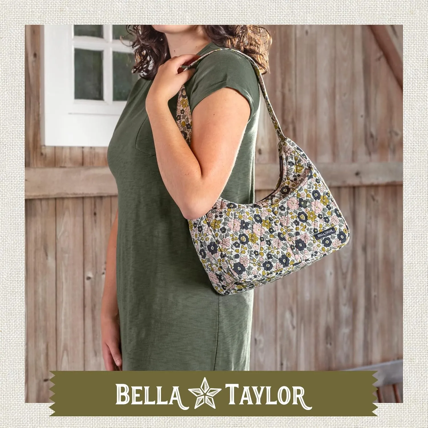 Bella Taylor Blakely - Hobo Shoulder Bag for Women - Lightweight Quilted Fabric Purse with Pockets