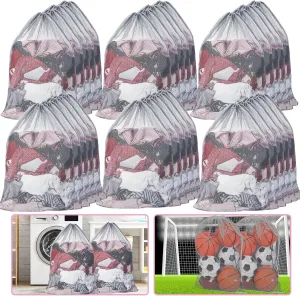 Berlune 30 Pack 24 x 36 Inches Large Mesh Bags for Laundry, Wash bags, Sturdy Mesh Material Closed with Drawstring, Factory, University, Dormitory, Travel and Apartment Dweller (Gray)