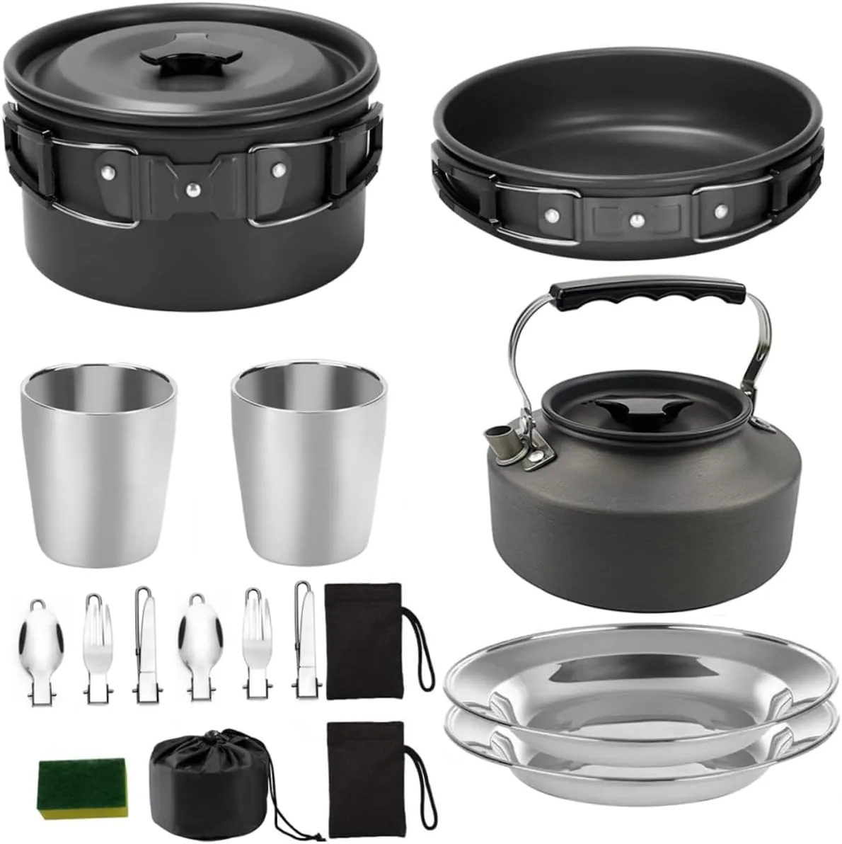 BESPORTBLE Camping Dish Set 1 Set Outdoor Cookware for Multipurpose Cooking Hiking Picnic and Outdoor Activities