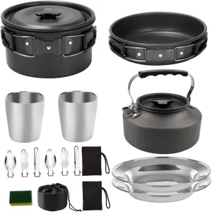 BESPORTBLE Camping Dish Set 1 Set Outdoor Cookware for Multipurpose Cooking Hiking Picnic and Outdoor Activities