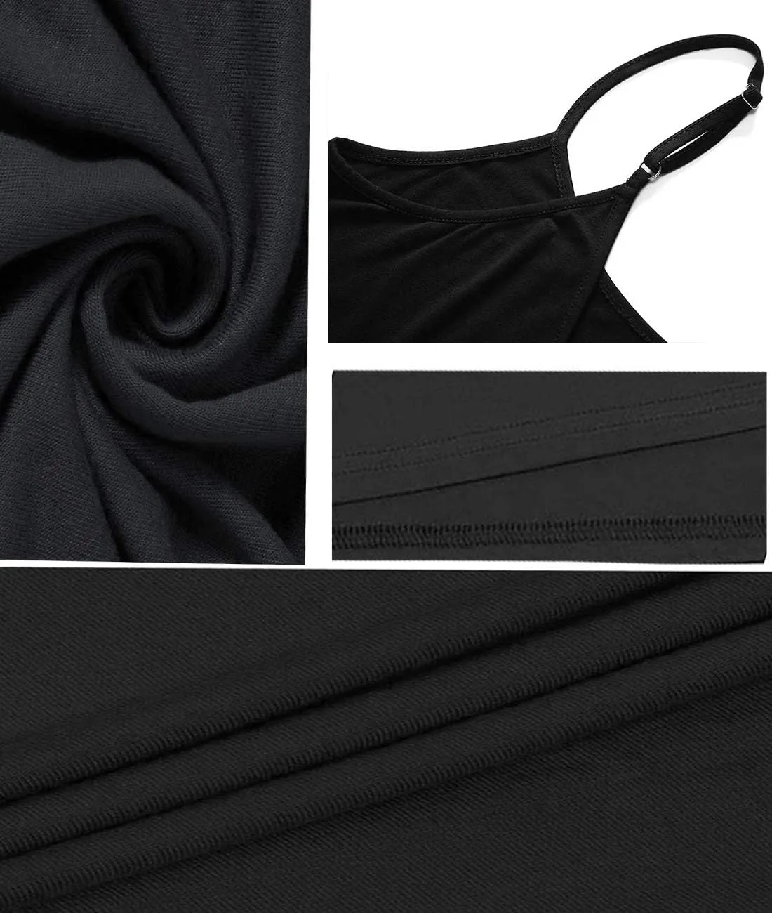BEUFRI Women's Summer Spaghetti Strap Casual Swing Tank Beach Cover Up Dress with Pockets