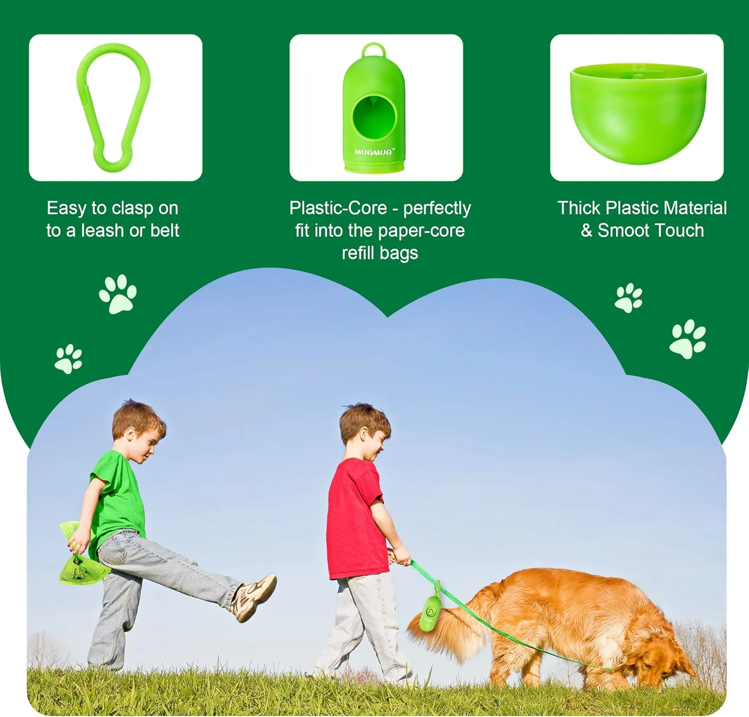 Biodegradable Dog Poop Bags 300 Count, 20 Rolls, Recyclable Waste with Dispenser, Large 9 x 13 Inches, Extra Thick, Leak Proof for Dogs and Cats