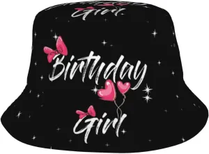 Birthday Queen Birthday Bucket Hat for Women Men Birthday Hat Beach Travel Sun Hat Packable Fisherman Cap for Travel Hiking