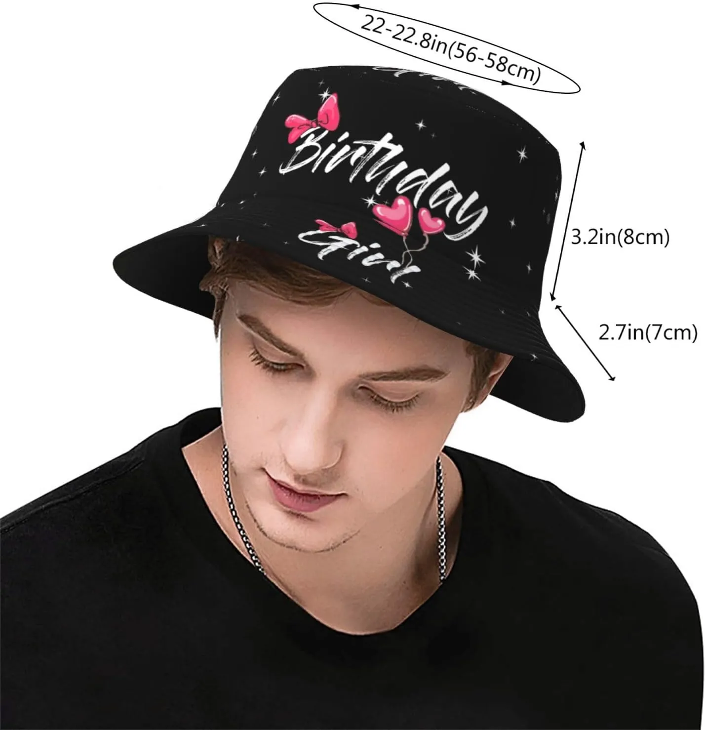 Birthday Queen Birthday Bucket Hat for Women Men Birthday Hat Beach Travel Sun Hat Packable Fisherman Cap for Travel Hiking