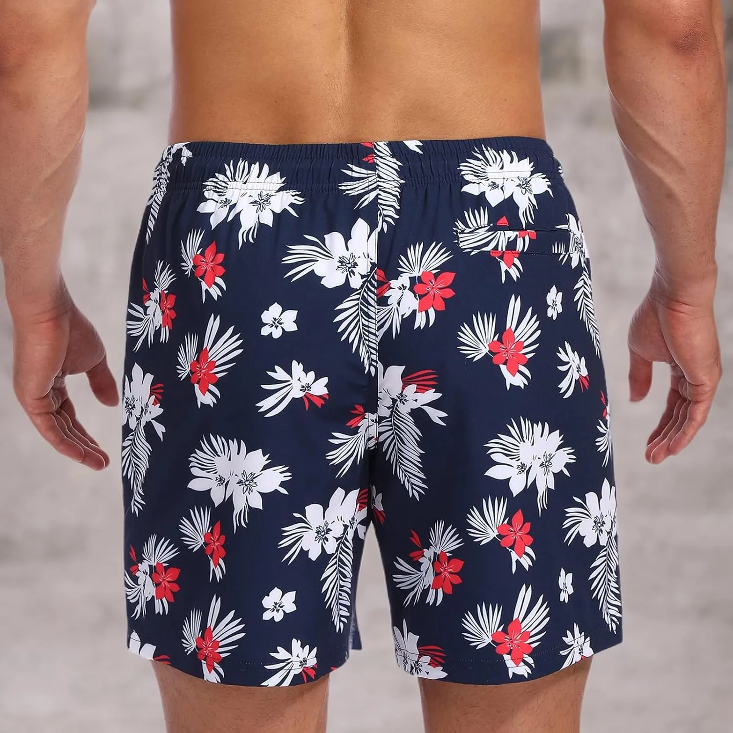 Biwisy Mens Swim Trunks Quick Dry Swim Shorts with Mesh Lining Funny Beach Shorts