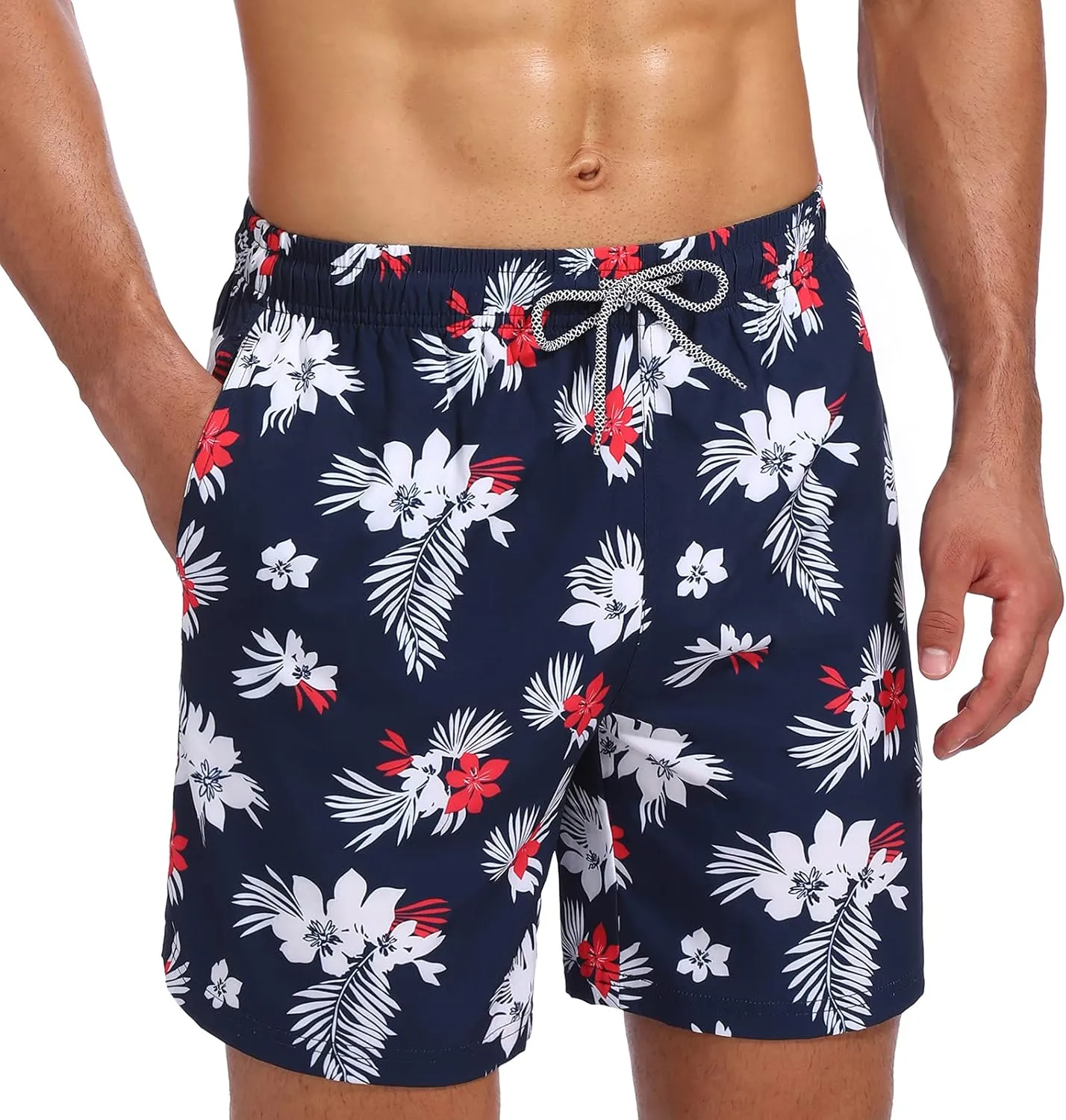 Biwisy Mens Swim Trunks Quick Dry Swim Shorts with Mesh Lining Funny Beach Shorts