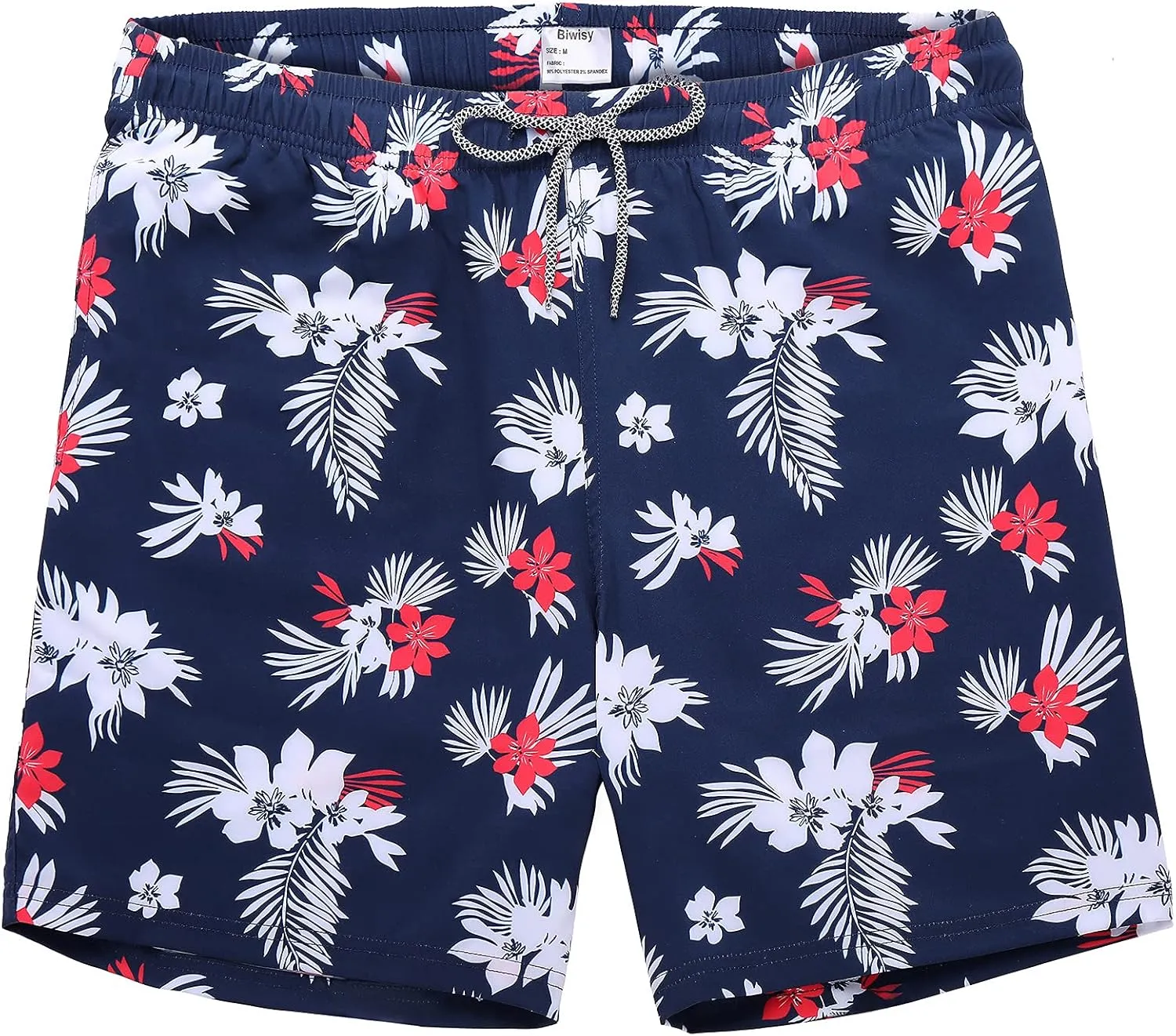 Biwisy Mens Swim Trunks Quick Dry Swim Shorts with Mesh Lining Funny Beach Shorts