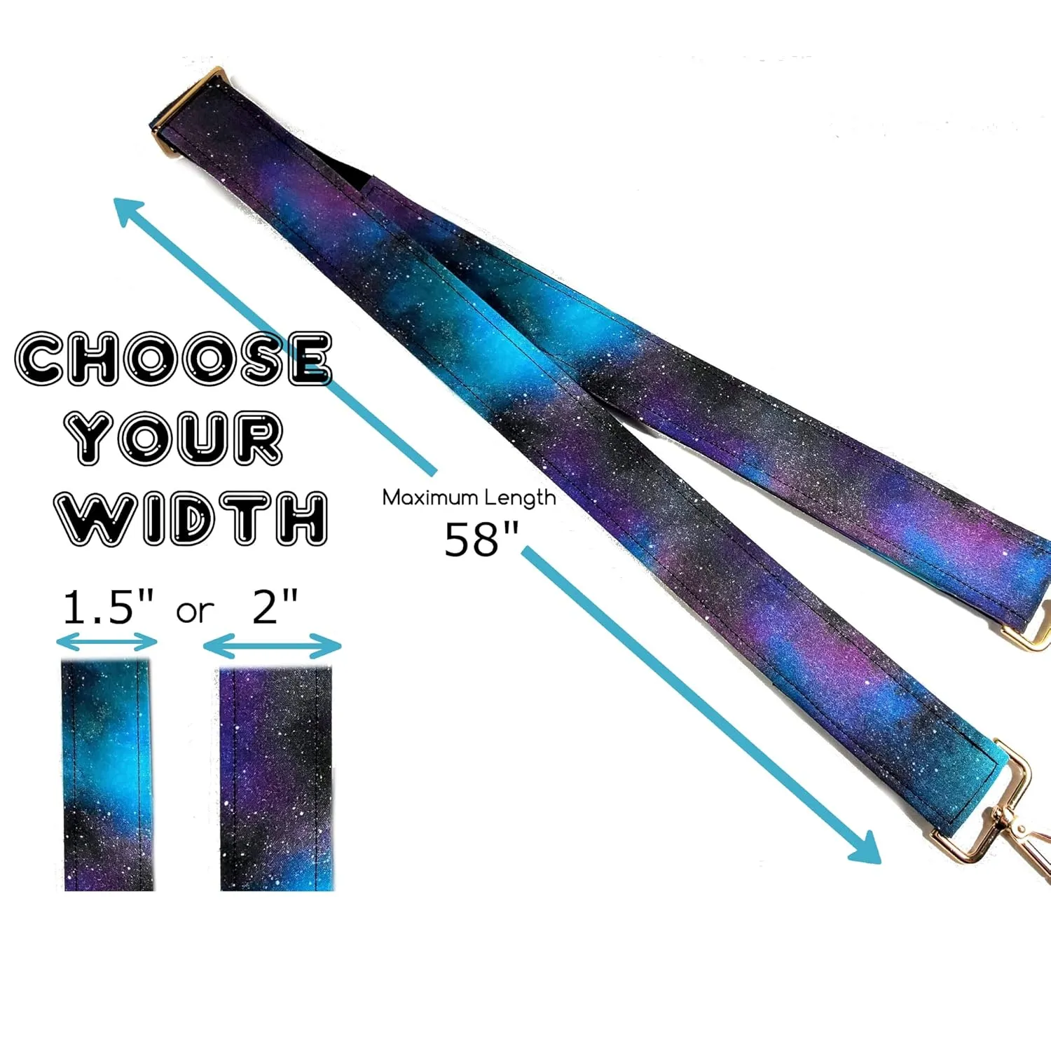 Black & White Diamond Cross Body Guitar Style Bag Strap - Checkered Guitar Style Bag Strap Custom Color- Adjustable -Double Padded- (1.5" Width, Gun Metal(Black))