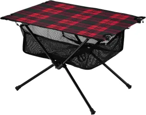 Black and Red Checkered Pattern Portable Camping Table,Outdoor Folding Table,Beach Table,Suitable for Camping,Hiking,Picnic